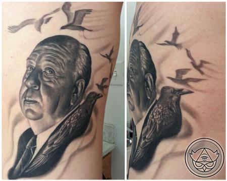 Tattoos - Healed Alfred Hitchcock - 74652